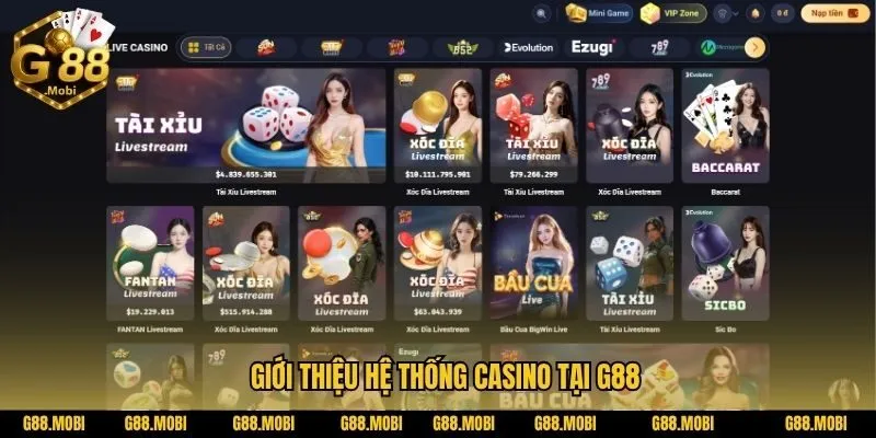 Casino G88 – Trải nghiệm nền tảng sòng bài TOP 1 châu á 1 Nền tảng công nghệ và giao diện người dùng thân thiện